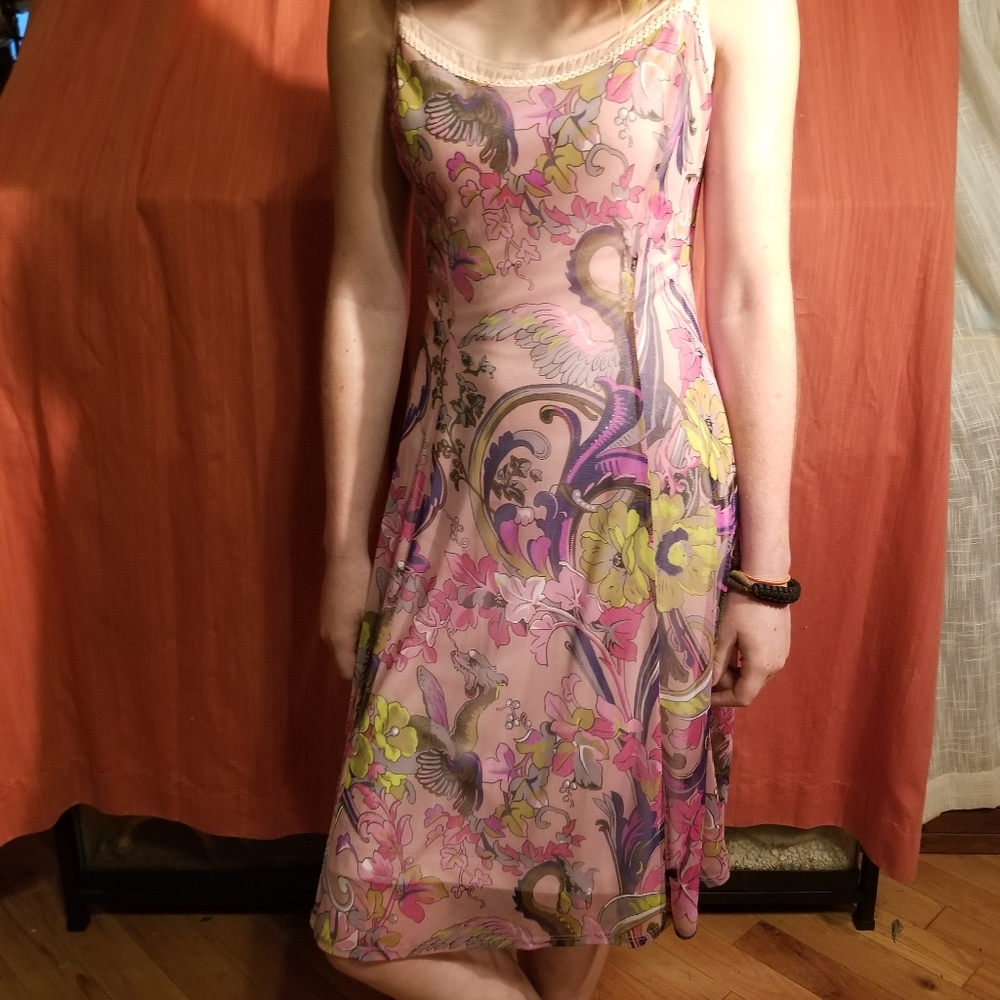 Betsy Johnson Pink Cute Midi Dress